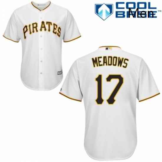 Mens Majestic Pittsburgh Pirates 17 Austin Meadows Replica White Home Cool Base MLB Jersey